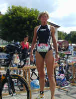 Christa beim Einrichten der Wechselzone